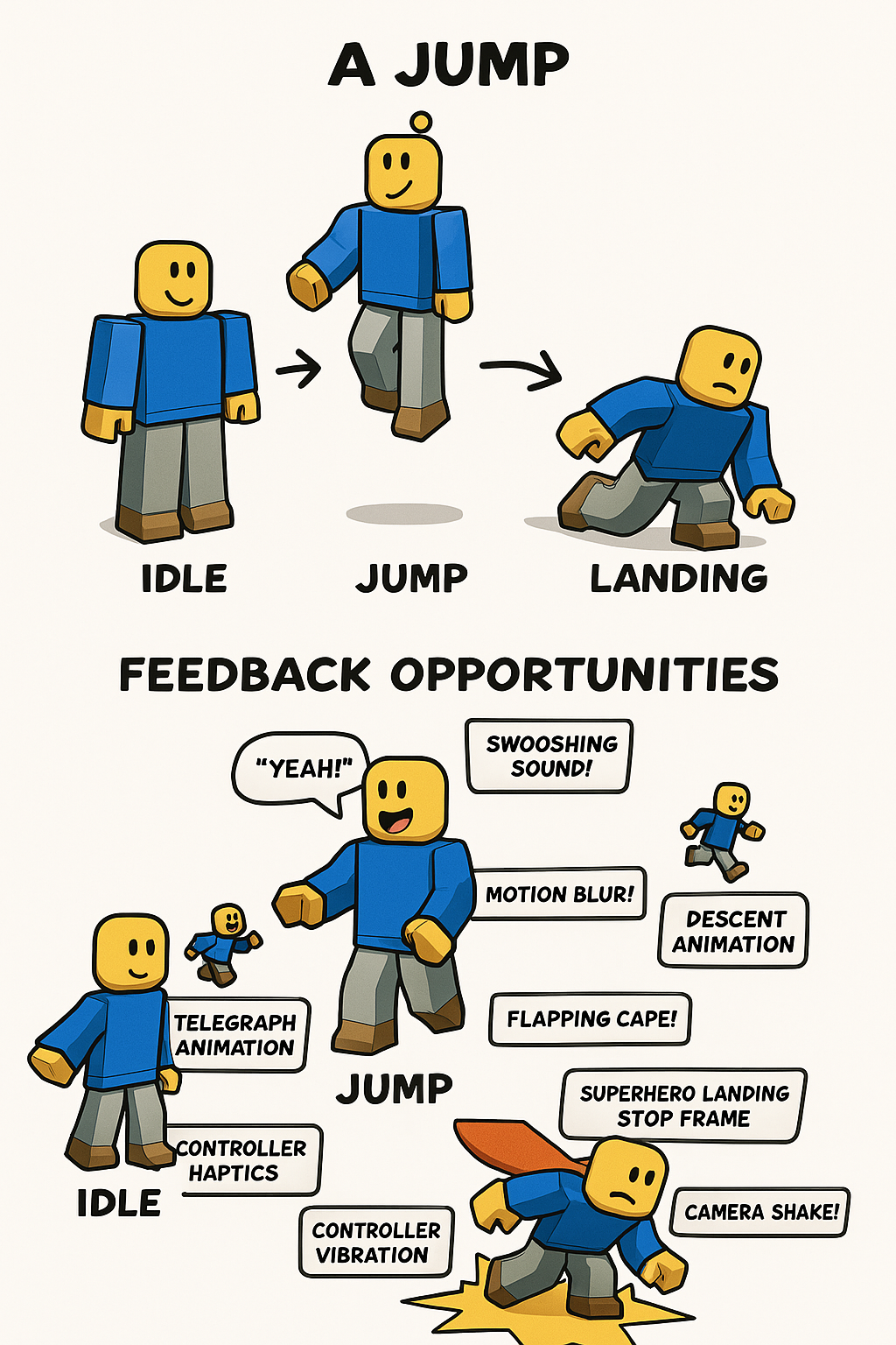 Game feel feedback diagram